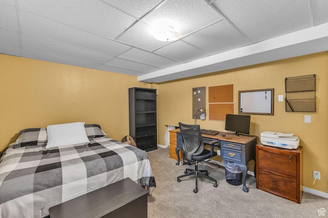 2268 E 10140 S, Sandy, UT 84092 - bedroom with carpet flooring, baseboards, and a drop ceiling