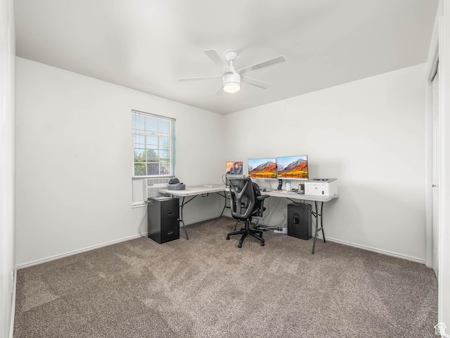 167 N 750 E, Orem, UT 84097 - home office featuring carpet floors, a ceiling fan, and baseboards