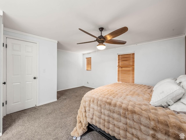 167 N 750 E, Orem, UT 84097 - bedroom featuring carpet, baseboards, crown molding, and ceiling fan