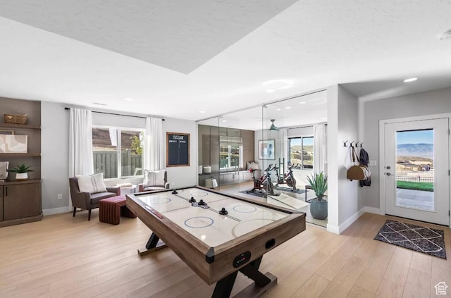 5877 N Canyon Rim Rd Unit 623, Lehi, UT 84043 - playroom with light wood-style flooring, baseboards, and recessed lighting