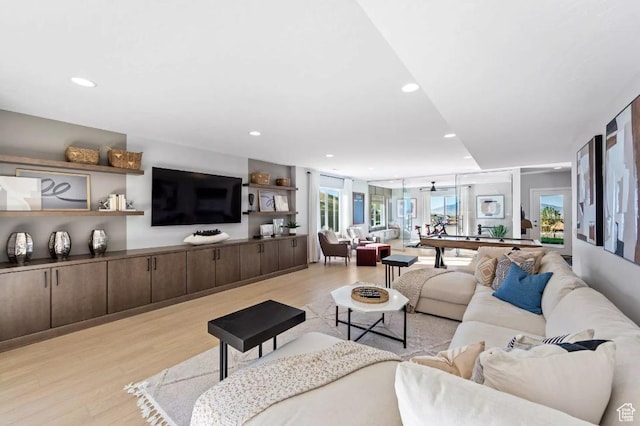 5877 N Canyon Rim Rd Unit 623, Lehi, UT 84043 - living room featuring light wood-style floors and recessed lighting