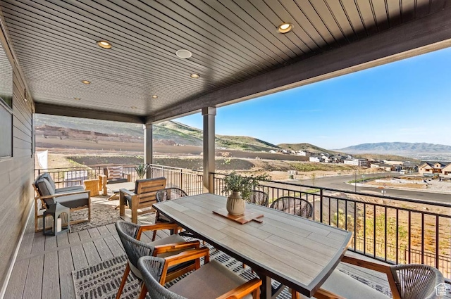 5877 N Canyon Rim Rd Unit 623, Lehi, UT 84043 - deck with a mountain view and outdoor dining area