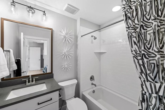 5877 N Canyon Rim Rd Unit 623, Lehi, UT 84043 - bathroom featuring shower / bathtub combination with curtain, toilet, and vanity