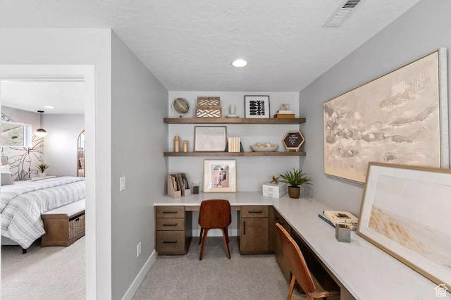 5877 N Canyon Rim Rd Unit 623, Lehi, UT 84043 - office area featuring built in desk, light carpet, baseboards, and recessed lighting