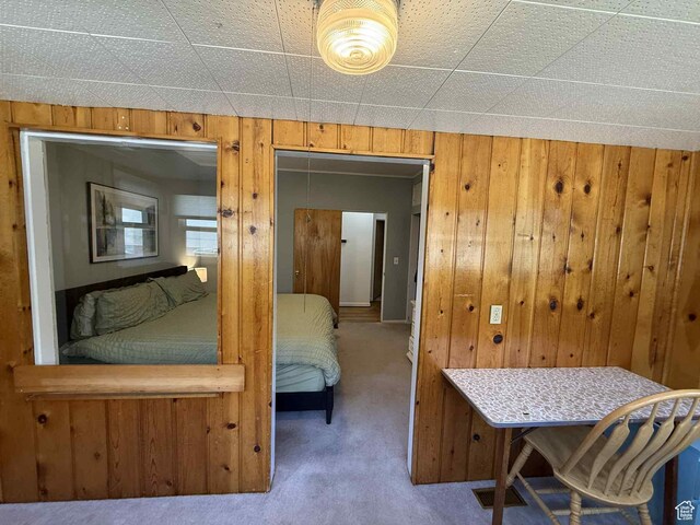 229 N Carbon Ave, Price, UT 84501 - bedroom with carpet floors and wooden walls