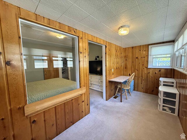 229 N Carbon Ave, Price, UT 84501 - carpeted bedroom with wooden walls