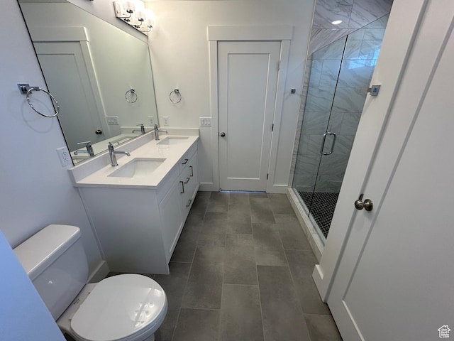 554 N 800 W, Smithfield, UT 84335 - full bath featuring a stall shower, double vanity, toilet, and tile patterned flooring