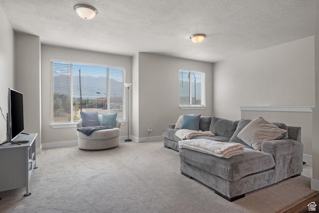 1871 S 1030 W, Orem, UT 84058 - carpeted living room featuring baseboards, healthy amount of natural light, and a textured ceiling