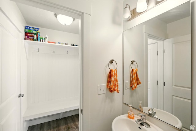 2124 S 1490 W, Wellsville, UT 84339 - bathroom featuring a sink and wood finished floors