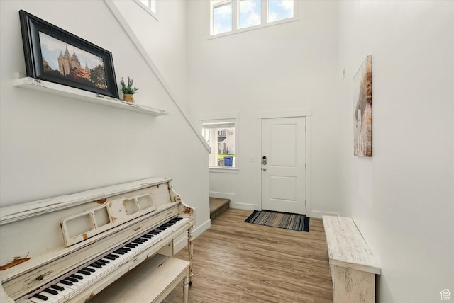2124 S 1490 W, Wellsville, UT 84339 - entryway featuring a towering ceiling, wood finished floors, and healthy amount of natural light