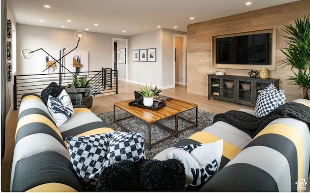 1298 W Sostice Dr Unit 335, Lehi, UT 84043 - living room with recessed lighting, wood finished floors, and baseboards