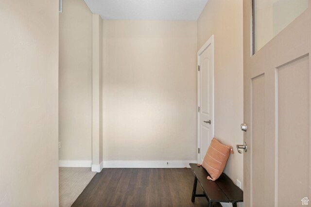 1736 W 300 S Unit D, Mapleton, UT 84664 - hallway with dark wood-type flooring and baseboards