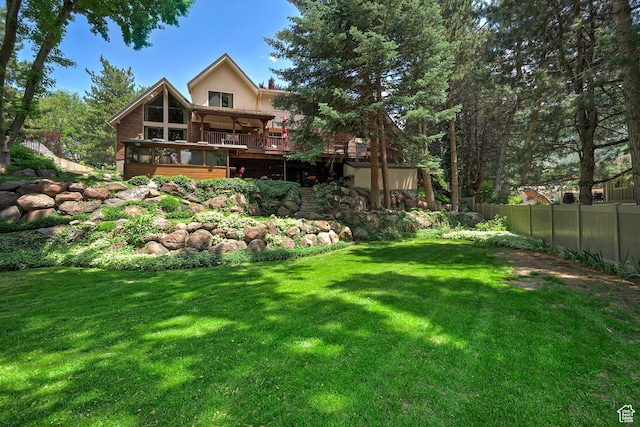 12144 S Mountain Shadow Rd, Sandy, UT 84092 - view of yard with a deck