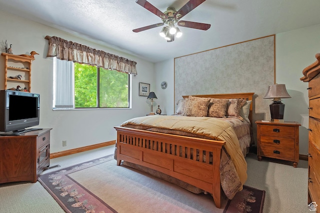 12144 S Mountain Shadow Rd, Sandy, UT 84092 - bedroom featuring carpet, baseboards, and ceiling fan