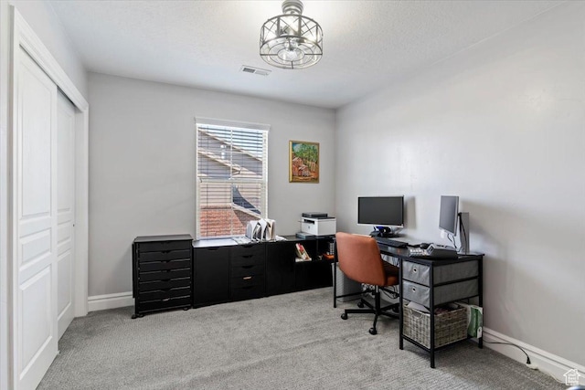 160 S 2875 W, West Point, UT 84015 - office with light carpet, baseboards, and a chandelier