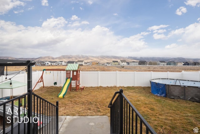 3516 N Willy Way, Eagle Mountain, UT 84005 - view of yard with a playground, a residential view, and a mountain view