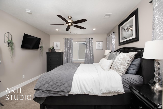 3516 N Willy Way, Eagle Mountain, UT 84005 - bedroom with baseboards, a ceiling fan, carpet floors, and recessed lighting