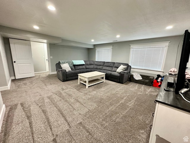 1879 E 1130 S, Spanish Fork, UT 84660 - living area featuring carpet, recessed lighting, and baseboards