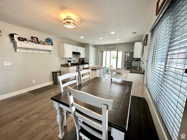 1879 E 1130 S, Spanish Fork, UT 84660 - dining space featuring wood finished floors, baseboards, recessed lighting, and a textured ceiling