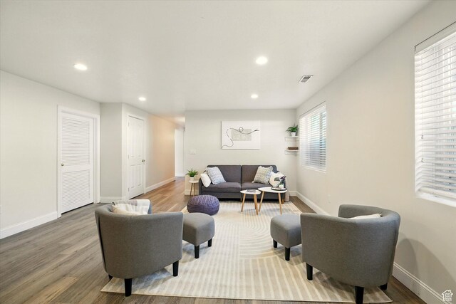 192 S 100 E, Wellsville, UT 84339 - living room with recessed lighting and wood finished floors