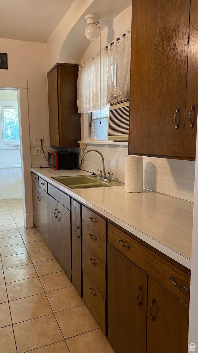 248 E 300 S, Springville, UT 84663 - kitchen featuring a sink, light tile patterned floors, light countertops, and cooling unit