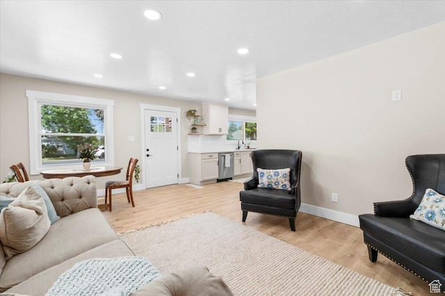 496 N 500 E, Nephi, UT 84648 - living area with plenty of natural light, recessed lighting, baseboards, and light wood finished floors
