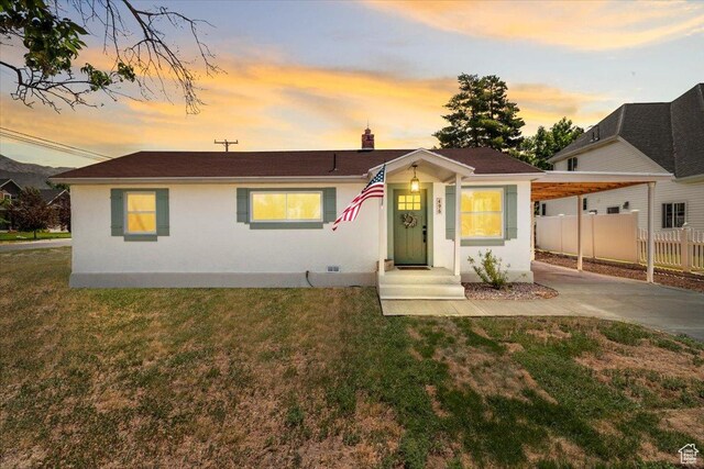 496 N 500 E, Nephi, UT 84648 - view of front of home with concrete driveway and an attached carport
