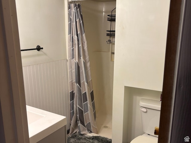 622 S Main St, Gunnison, UT 84634 - bathroom with toilet, a shower stall, and vanity