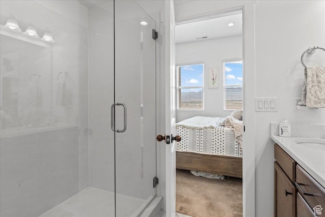 10849 S Lake Run Rd Unit 187, South Jordan, UT 84009 - full bathroom featuring ensuite bathroom, a stall shower, and vanity
