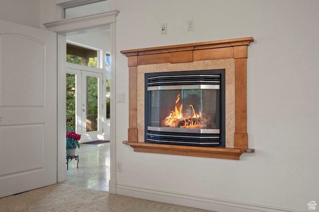 503 W 650 S, Orem, UT 84058 - detailed view of a tiled fireplace and french doors