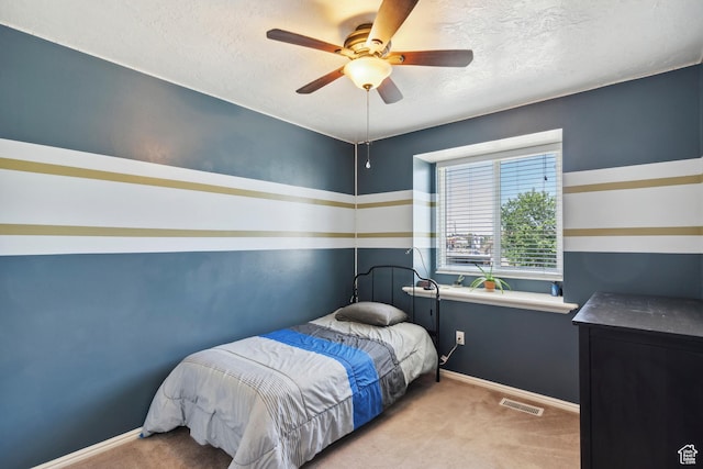4293 W 5550 S, Roy, UT 84067 - bedroom with carpet, a textured ceiling, baseboards, and a ceiling fan