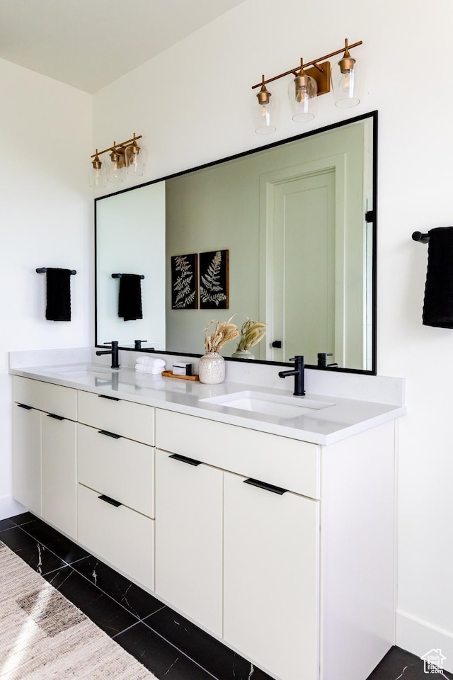 10727 N Dosh Ln, Highland, UT 84003 - bathroom featuring double vanity and tile patterned floors