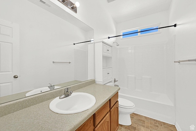 282 Caleb Dr, North Salt Lake, UT 84054 - bathroom featuring vanity, toilet, and shower / bath combination