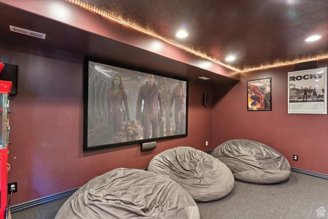 969 S View Crest Ln W, Kaysville, UT 84037 - home theater room featuring carpet, recessed lighting, and baseboards