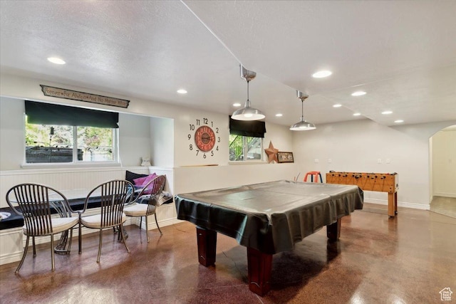 969 S View Crest Ln W, Kaysville, UT 84037 - playroom with concrete floors, pool table, recessed lighting, and baseboards