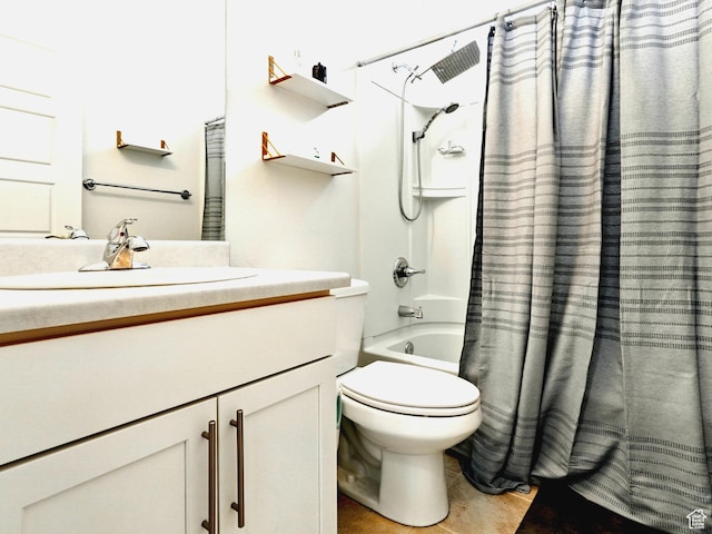 3287 S Boots Way, Syracuse, UT 84075 - full bathroom featuring vanity, shower / bath combo with shower curtain, and toilet