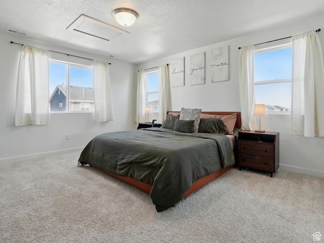 3287 S Boots Way, Syracuse, UT 84075 - bedroom featuring baseboards, carpet, a textured ceiling, and attic access