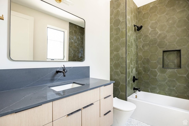 4107 W Crest Ct, Park City, UT 84098 - bathroom featuring vanity, toilet, and shower / washtub combination