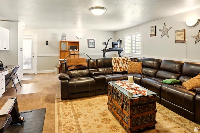 130 S 1500 W, Marriott Slaterville, UT 84404 - living room featuring light colored carpet and a textured ceiling