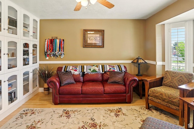 130 S 1500 W, Marriott Slaterville, UT 84404 - living room with a ceiling fan and wood finished floors