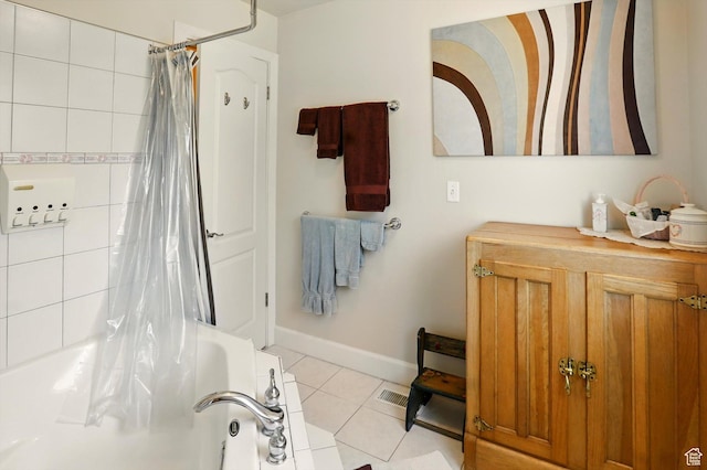 130 S 1500 W, Marriott Slaterville, UT 84404 - full bath featuring tile patterned flooring, shower / bath combo, baseboards, and vanity