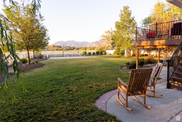 964 W Vahe St, Draper, UT 84020 - view of grassy yard featuring a mountain view and stairs
