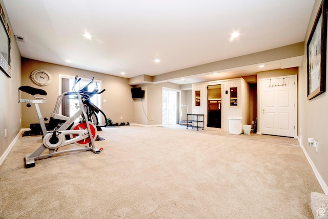 964 W Vahe St, Draper, UT 84020 - exercise room with baseboards, carpet, and recessed lighting