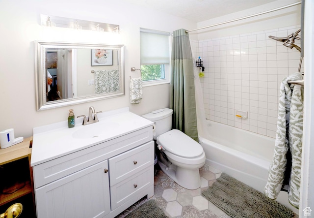964 W Vahe St, Draper, UT 84020 - full bath with vanity, toilet, shower / bath combination with curtain, and tile patterned floors