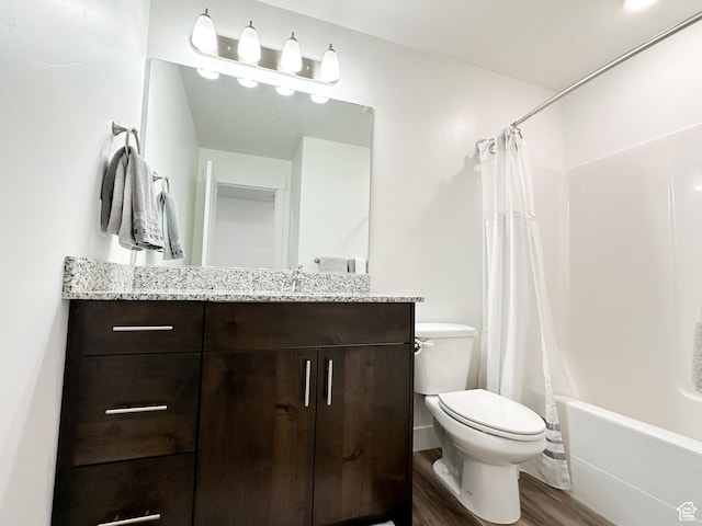 290 E 1825 N Unit 58, North Ogden, UT 84414 - bathroom featuring vanity, toilet, wood finished floors, and shower / bath combo