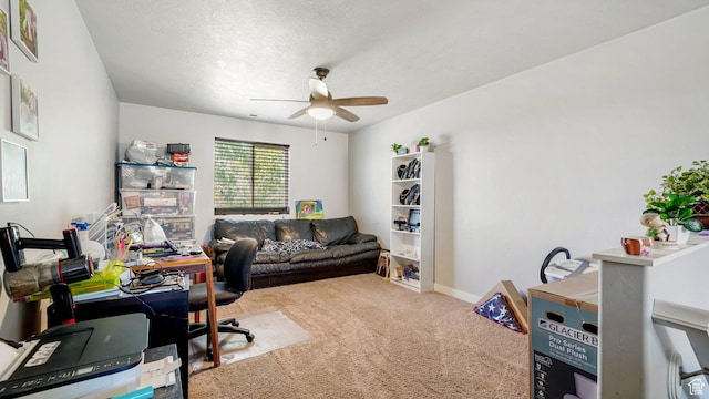 1002 W Stonehaven Dr Unit 108, North Salt Lake, UT 84054 - office space featuring carpet flooring, ceiling fan, baseboards, and a textured ceiling
