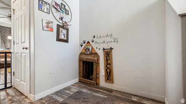 1002 W Stonehaven Dr Unit 108, North Salt Lake, UT 84054 - hallway with wood finished floors and baseboards