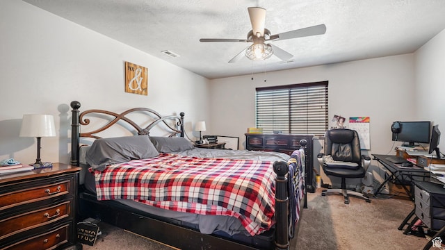 1002 W Stonehaven Dr Unit 108, North Salt Lake, UT 84054 - carpeted bedroom with a textured ceiling and ceiling fan