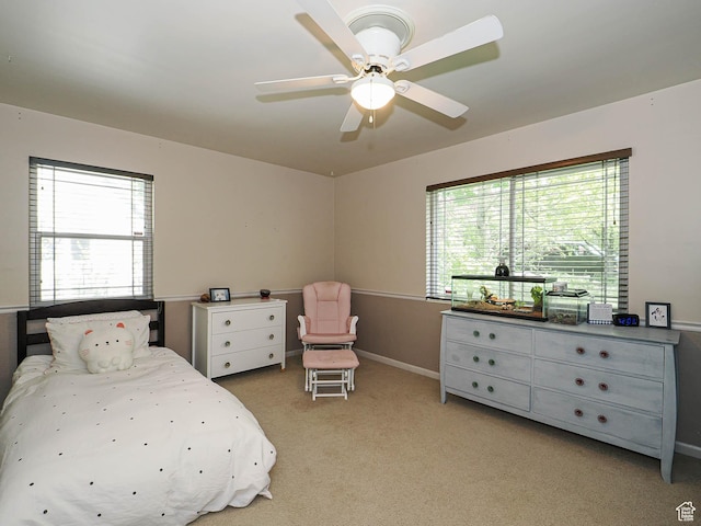 2244 E Laird Way, Salt Lake City, UT 84108 - bedroom featuring carpet, ceiling fan, and baseboards