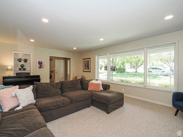 2244 E Laird Way, Salt Lake City, UT 84108 - carpeted living room with recessed lighting and baseboards